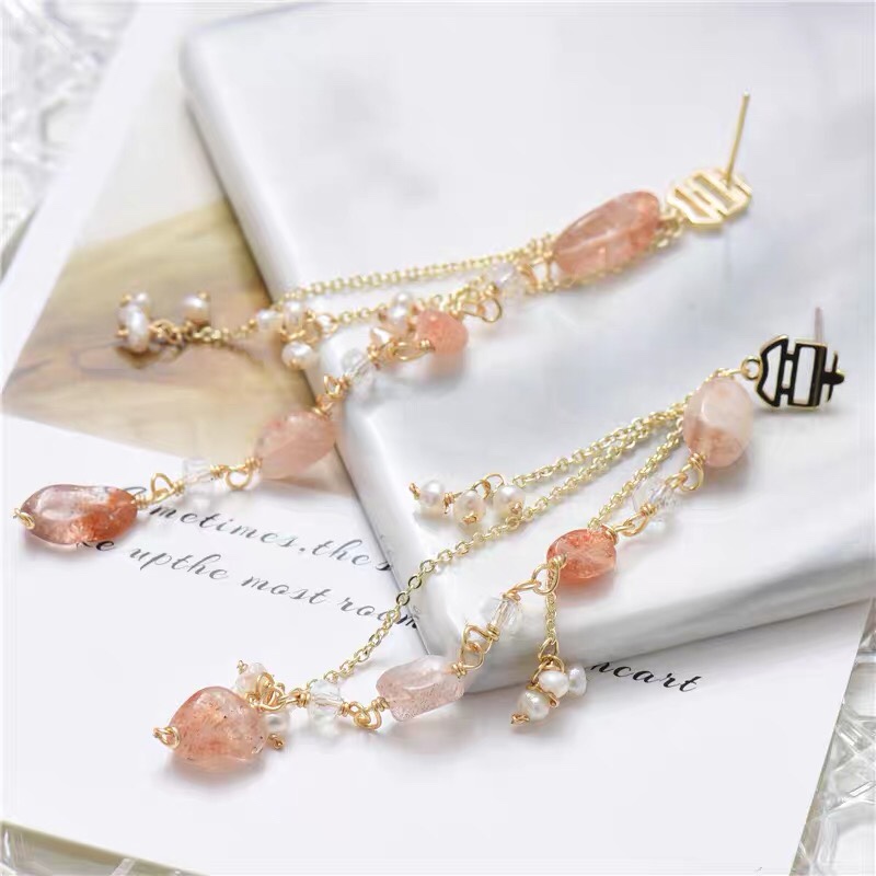 Retro court Lolita sweet girly fringe long earrings