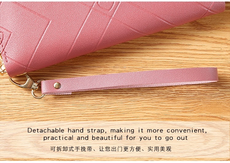 2021新款女士钱包女长款时尚压花单拉链大容量零钱包手拿手机包 详情图4