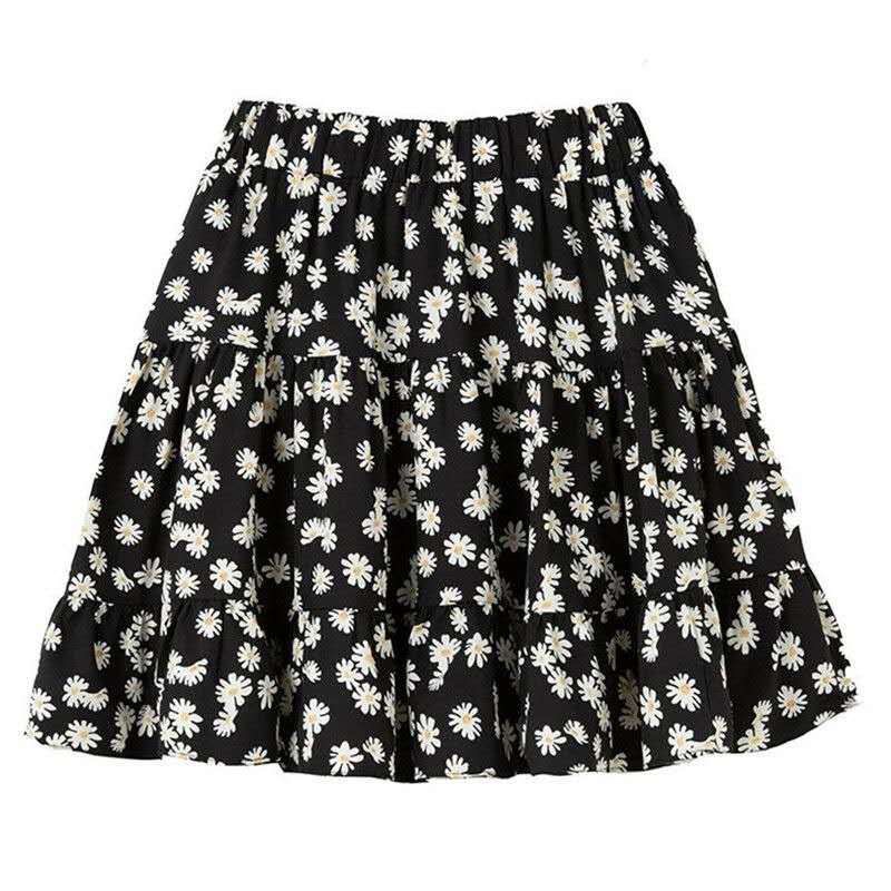 Chiffon short skirt for women to prevent exposure, high-waisted dot cake skirt, ruffled half skirt for summer 1