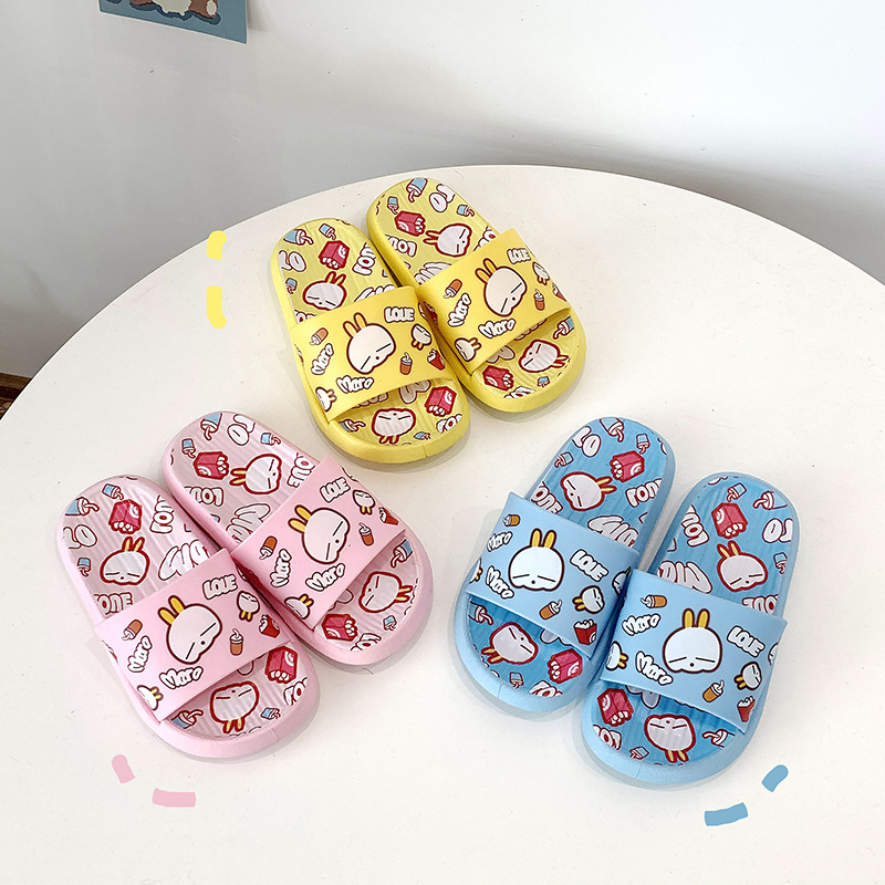 Wholesale and consignment of the 2021 summer new children's slippers - small children's cartoon rogue rabbit one-shoulder slippers with soft soles from the manufacturer details Picture