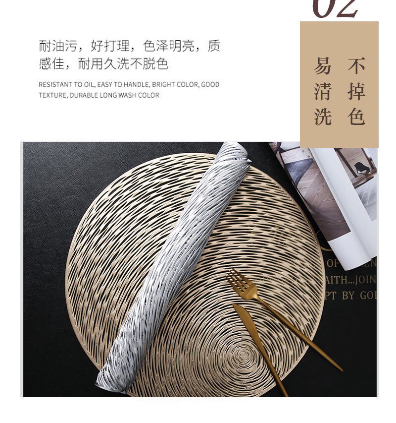 Nordic pvc placemats, creative circular hollowed-out heat insulation pads, anti-slip coffee coasters for hotels and restaurants, simple table MATS detail image 6
