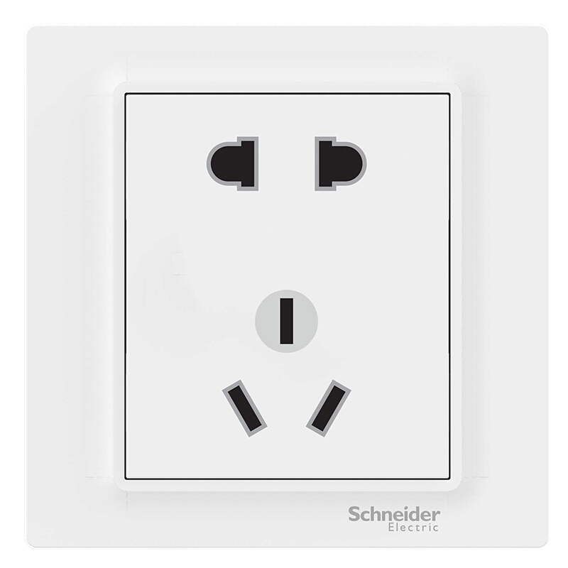 86-type Schneider switch socket Jingyi white panel project one opening three holes 16A Specification image
