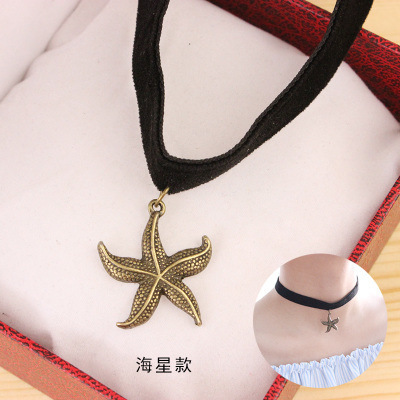 FLY1738 Harajuku retro velvet belt necklace Punk Girl Lace Flower Collar Necklace for Women Short collarbone necklace