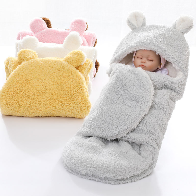 婴幼儿童抱毯襁褓保暖睡袋舒棉绒双层加厚宝宝外出抱被毯子小熊详情图8