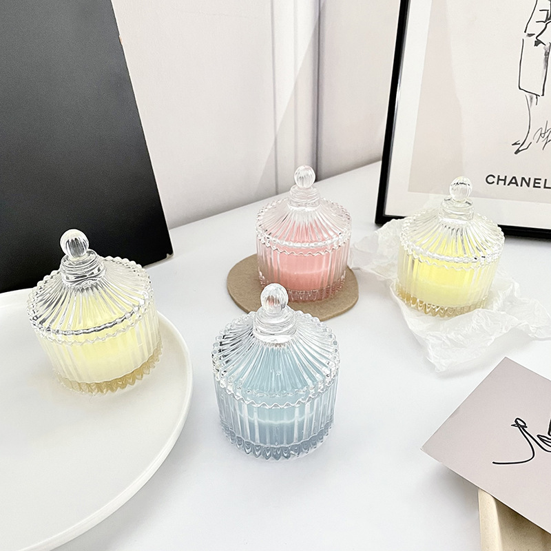 Scented candle glass with lid candle Birthday candle Festive candle table atmosphere with hand gift Bedroom decoration candle light