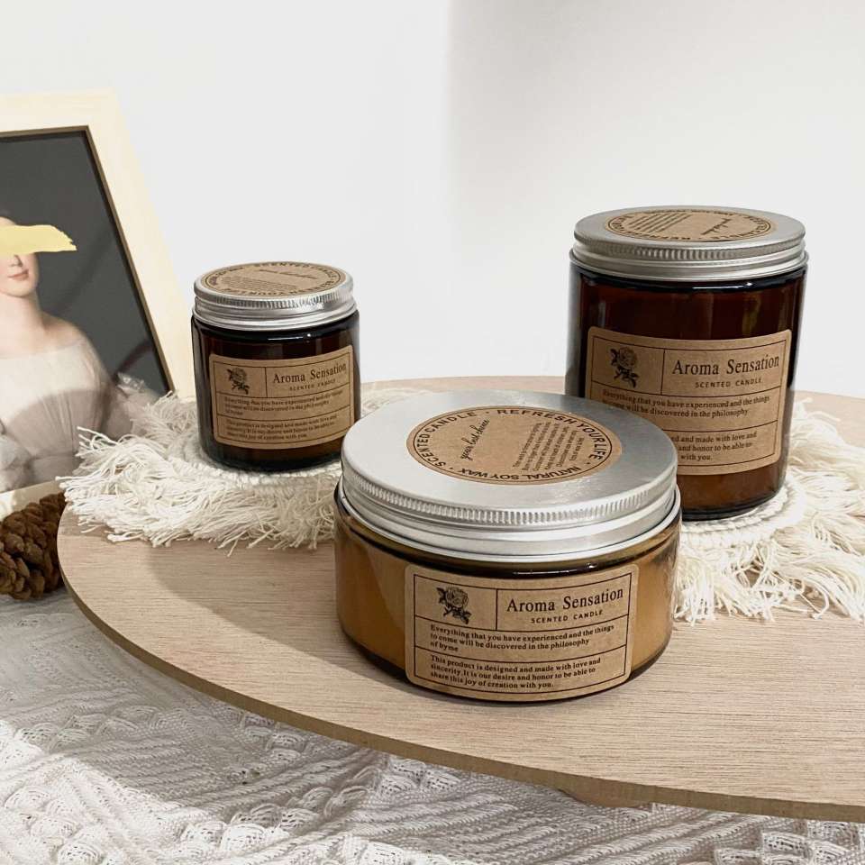 Kraft Paper Box Packaging Flameless Glass Candle Indoor Aromatherapy Romantic Hand Gift Candle Wholesale Item Picture