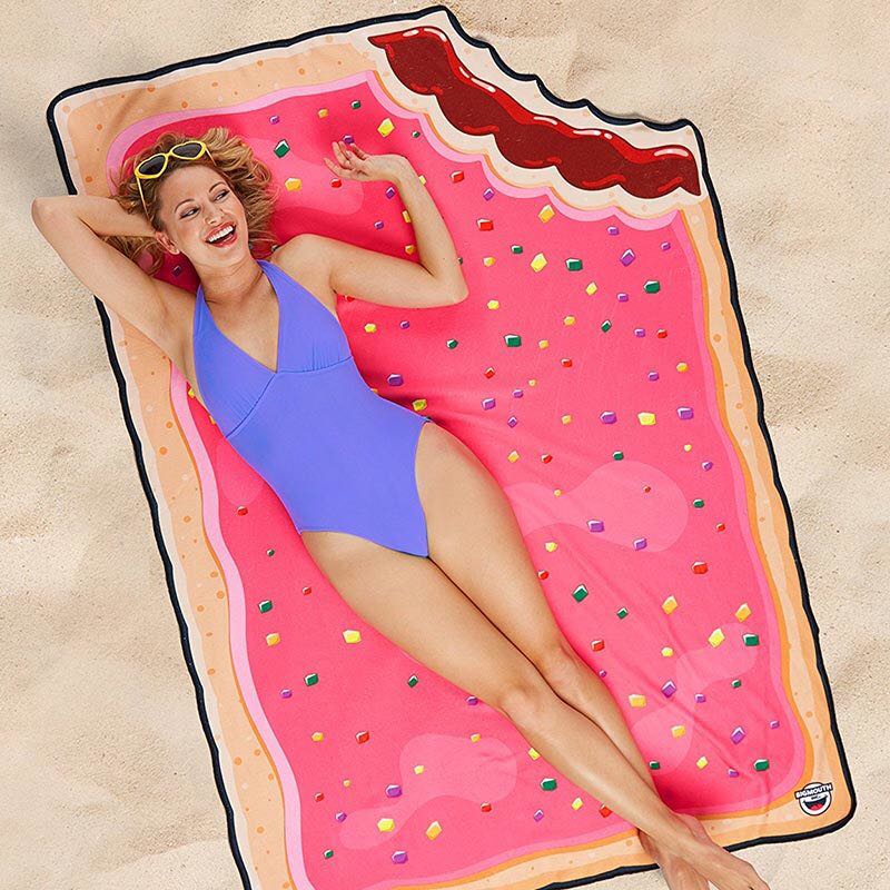 Beach towel, polyester round towel, irregular creative shape, bath towel for export to Europe and America, customizable 150*150cm, pizza, shark, avocado detail image 8