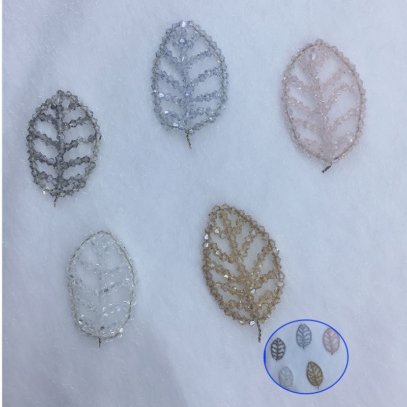Hand-woven leaf Sanli crystal clothing accessories, headwear, hair accessories, bangs clips, accessories, hats, brooches, fabric stickers
