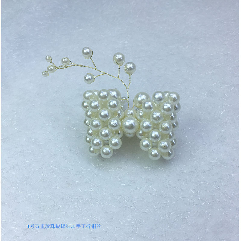 New hand-stitched fabric, pearl bow, DIY hair clip, head buckle accessories, shoes and clothing accessories details Picture