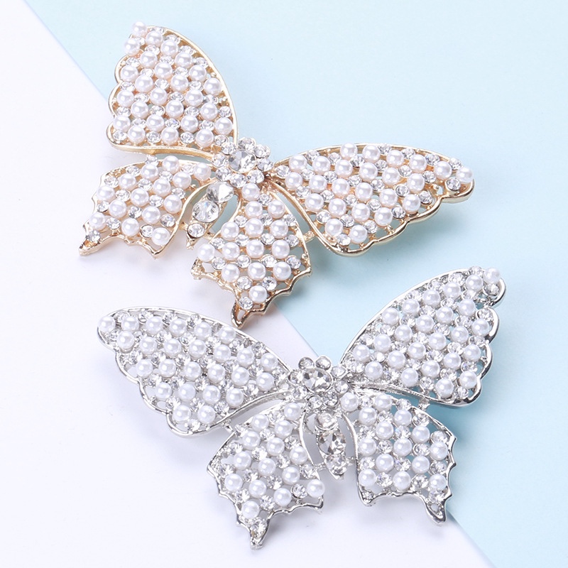 Anti-slip buckle Korean version lovely pearl series butterfly brooch Europe and the United States popular explosive butterfly pattern thumbnail