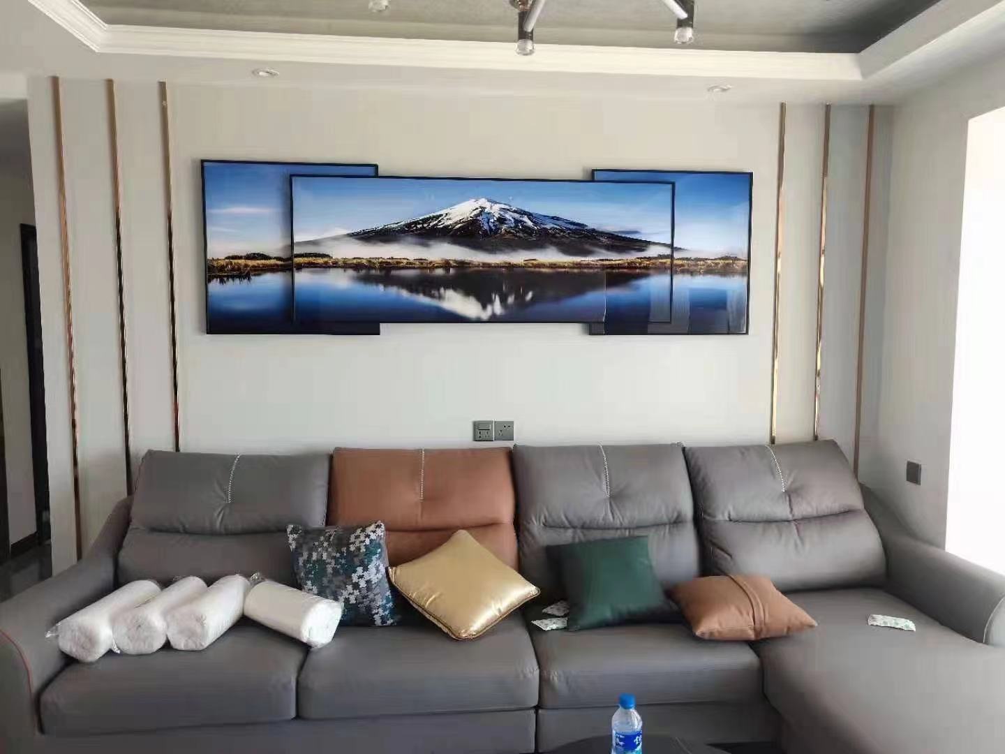 Modern Light Luxury Living Room Sofa Background Decorative Painting Hanging Painting Gilt Hotel Decorative Painting 23 details Picture
