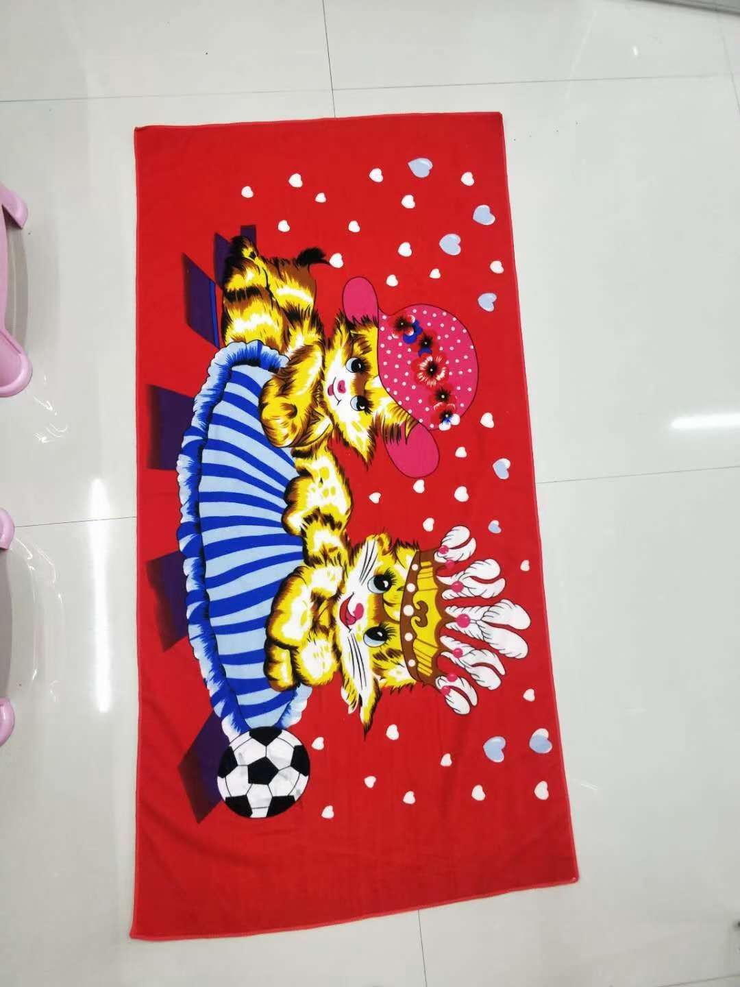 Beach towel with ultra-fine fiber printed pattern, 70*140cm by the seaside, customizable customer pattern 230gsm reactive printed bath towel detail image 2