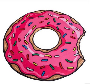 Beach towels, polyester round towels, irregular creative shapes, bath towels for export to Europe and America, customizable 150*150cm, pizza, hamburger, watermelon details Picture