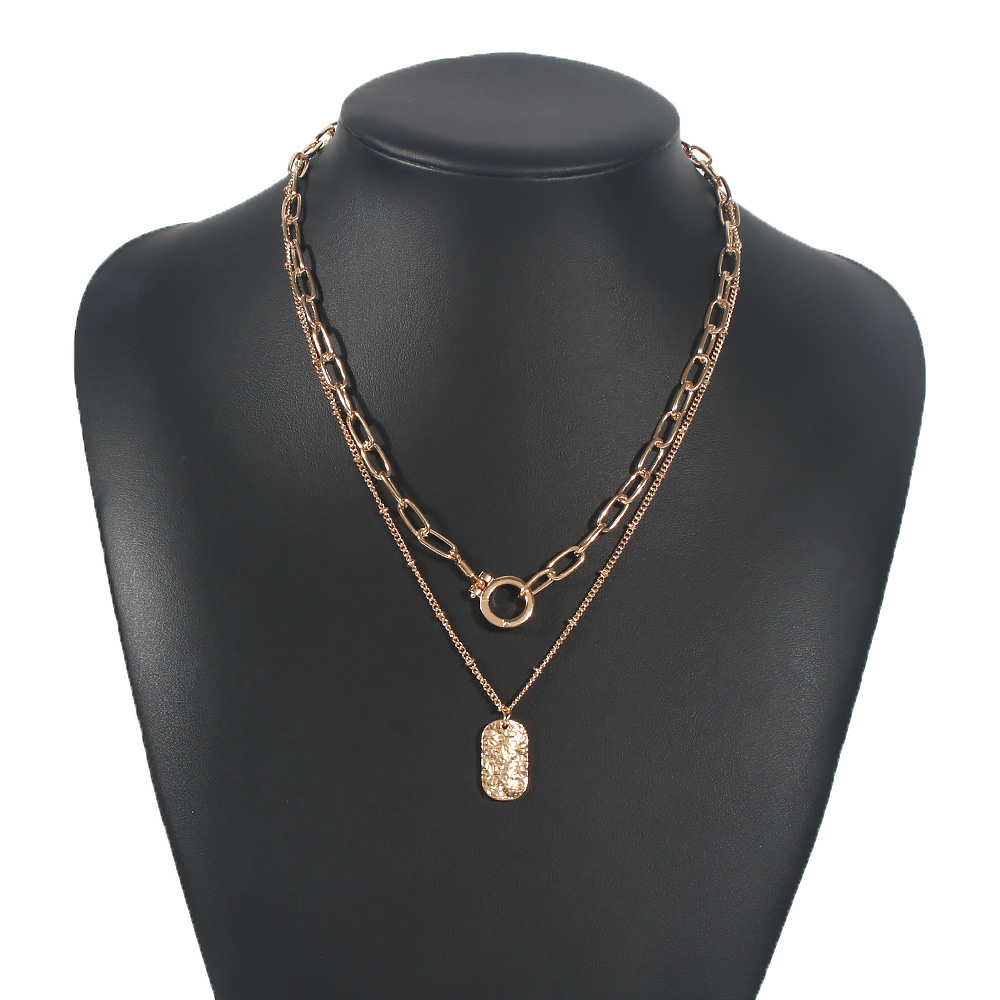 N7904 Cross-border bestseller, elegant collarbone chain, European and American geometric retro necklace, niche high-end sweater necklace detail image 4