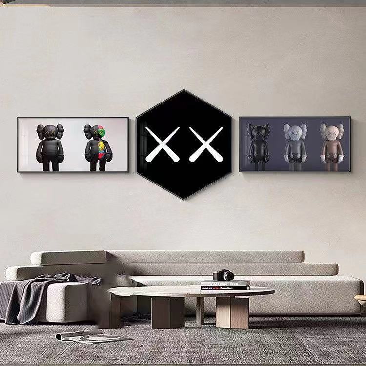 Modern Light Luxury Living Room Sofa Background Decorative Painting Hanging Painting Gilt Hotel Decorative Painting 1 Application Scenario