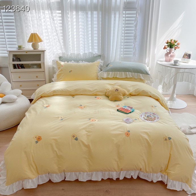 水洗棉刺绣荷叶款