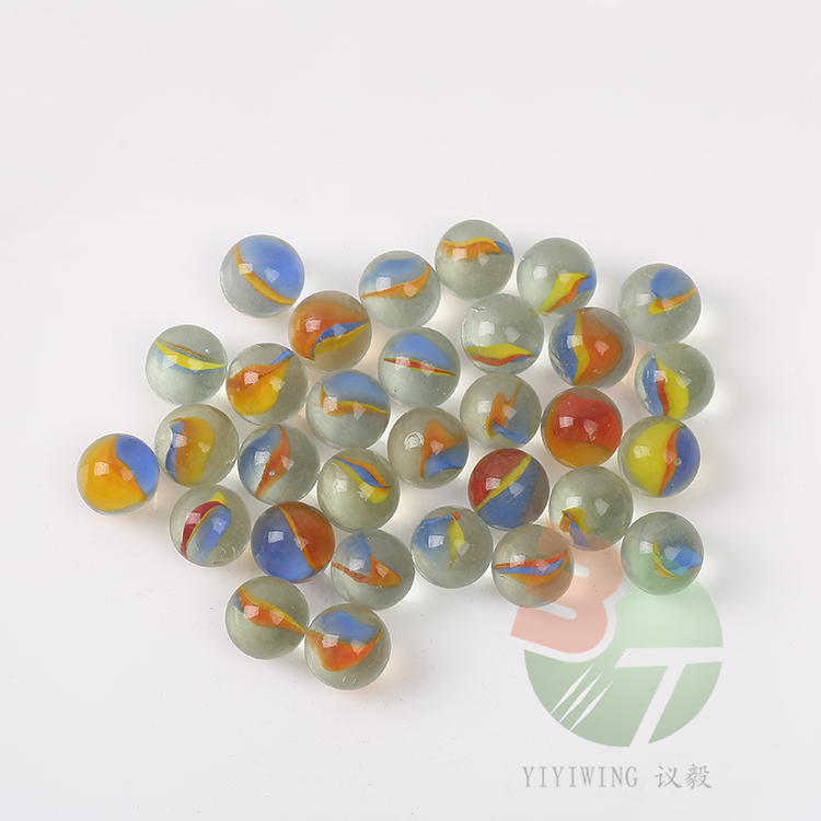 1000克11mm透明三花玻璃弹珠 1.1cm红黄蓝花瓣玻璃球 鱼缸装饰 儿童玩具彩色透明花片蛋子