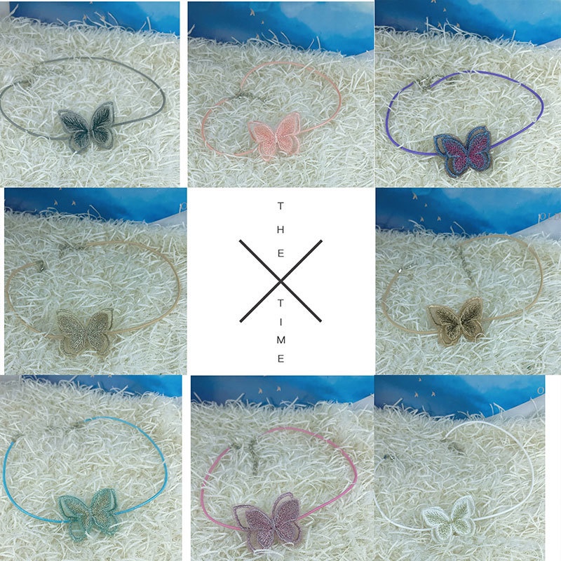Super fairy Internet celebrity spring and summer small embroidered butterfly collar, lace embroidered neck accessory, choker necklace, collarbone chain