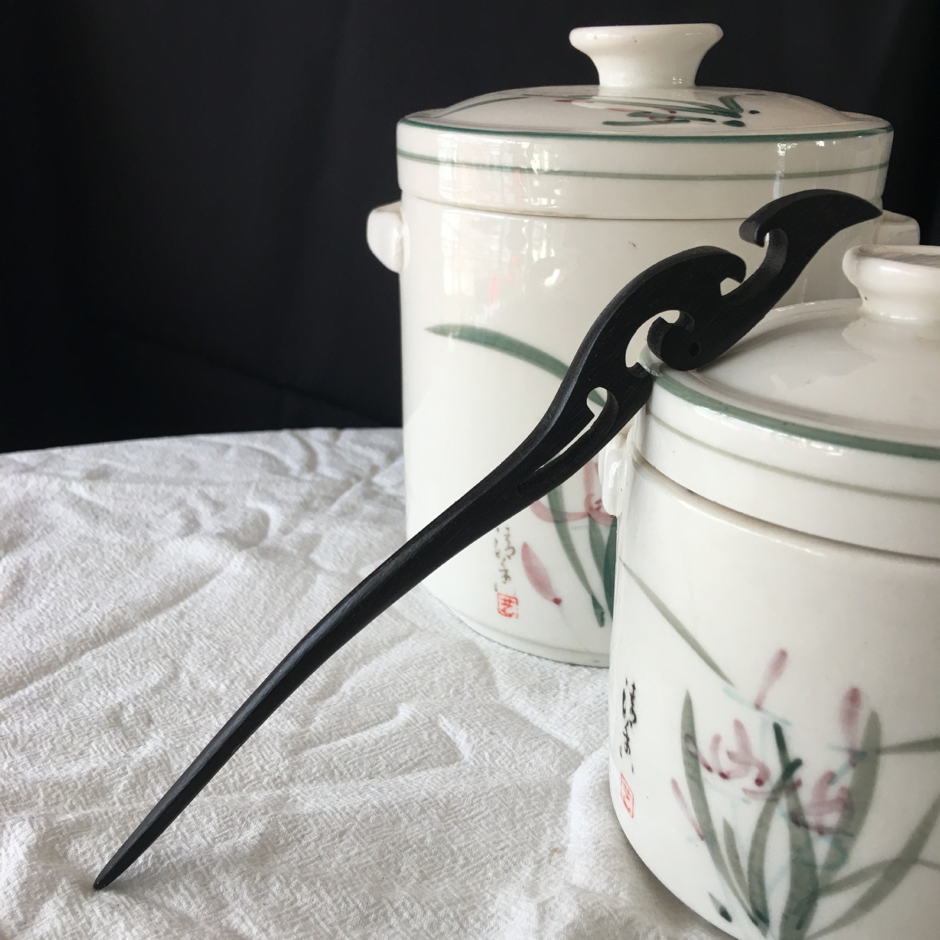 Handcrafted classical Chinese-style hairpins, ebony hairpins, accessories, hairpins and headwear, versatile Specification image