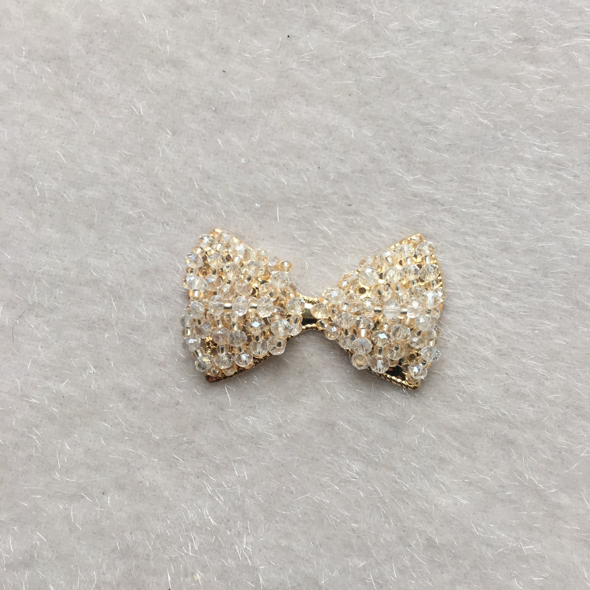 Korean internet-famous transparent crystal bow woven clothing accessories, bow tie shoes, flower hair band accessories Specification image