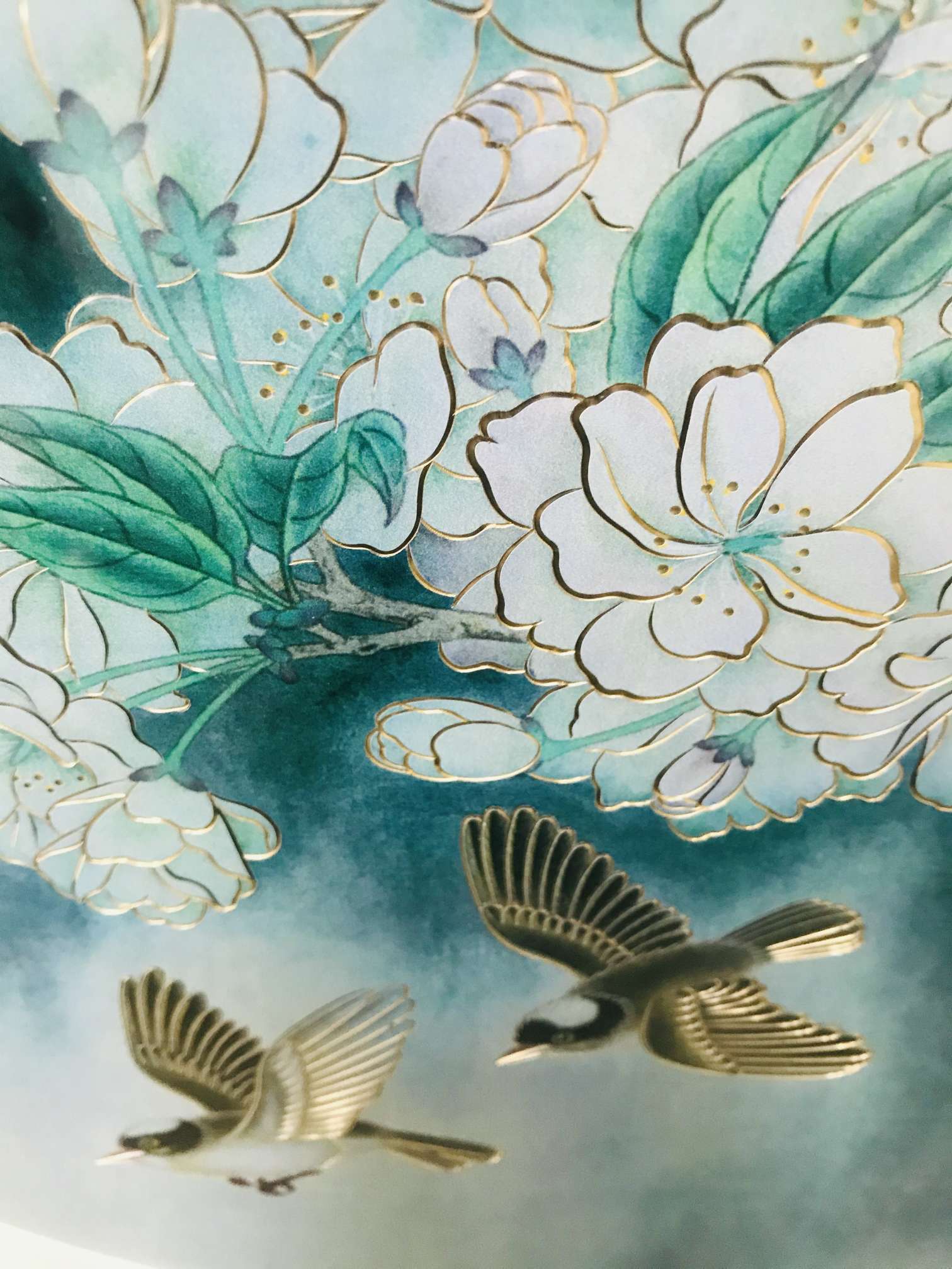 高端中国风铜雕画 三月樱花随风舞详情6