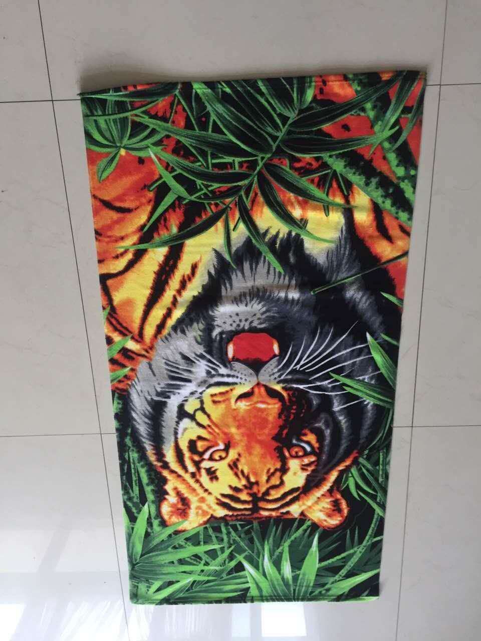 Beach towel with ultra-fine fiber printed pattern, 70*140cm by the seaside, customizable customer pattern 230gsm reactive printed bath towel detail image 14
