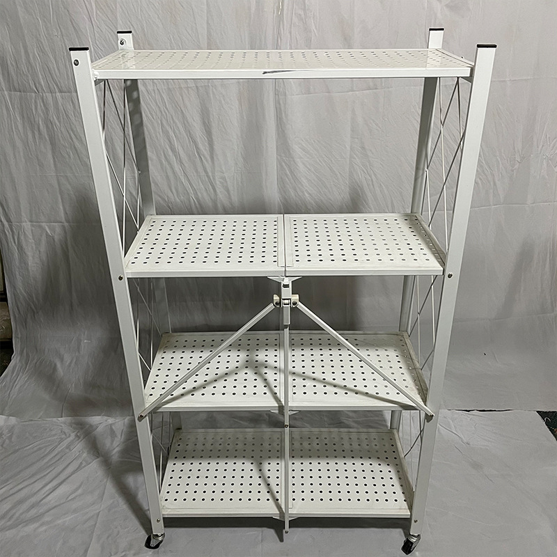 No Installation Multi-Purpose Folding Floor Storage Rack Sundries Rack Kitchen Microwave Storage Rack Foldable Storage Rack Application Scenario