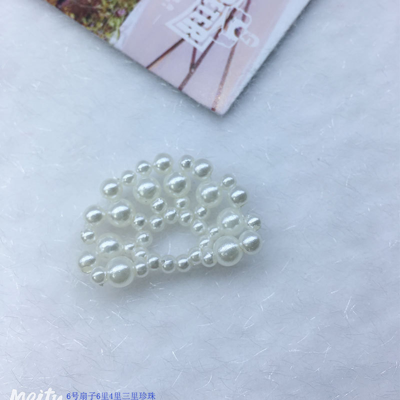 Woven pearl bow, double-layer fan, moon, DIY hair clip accessories, earrings, hat ornaments, shoes, clothing accessories and accessories Item Picture