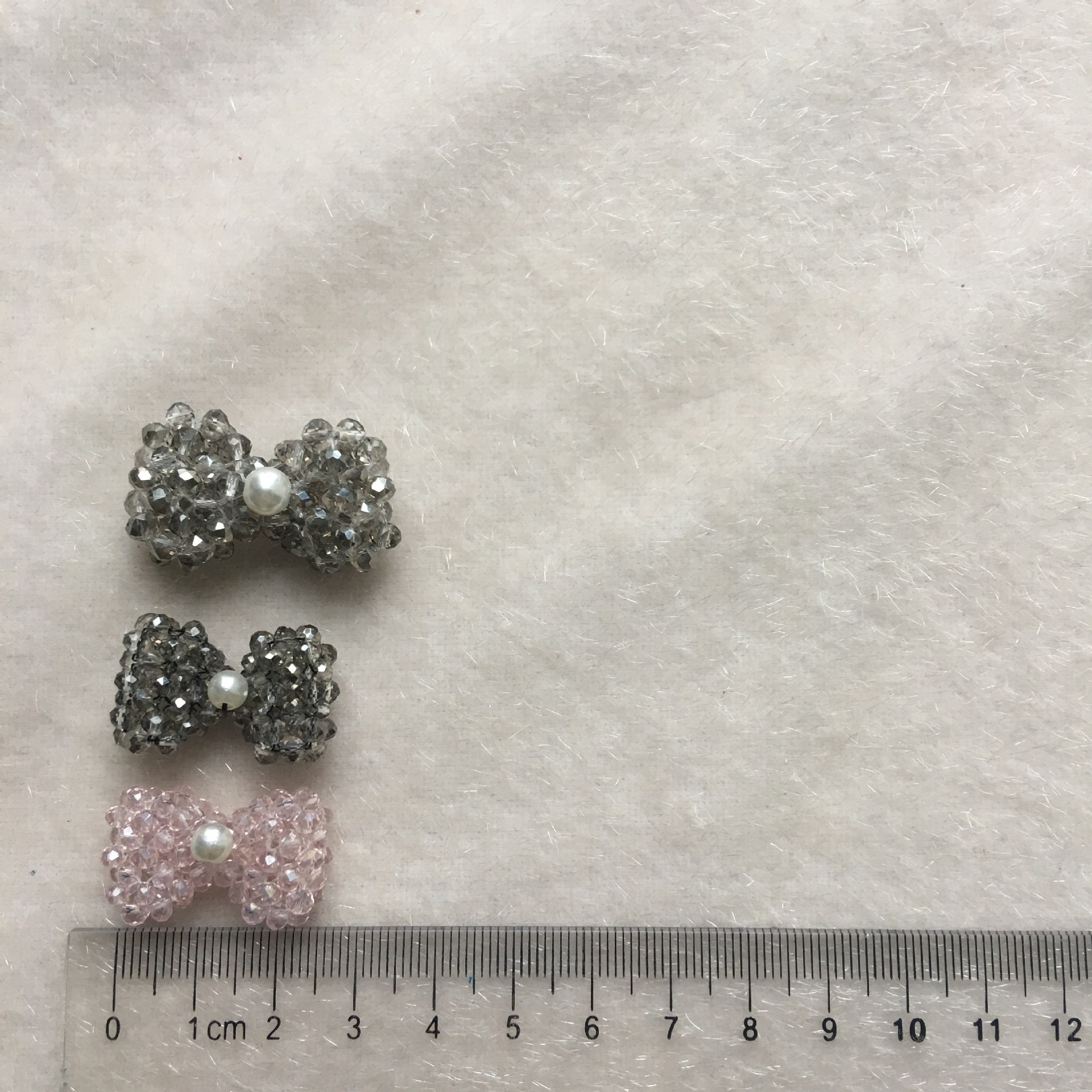 Crystal bow hair accessory, hand-woven beaded crystal hair clip, heart-shaped hair clip details Picture