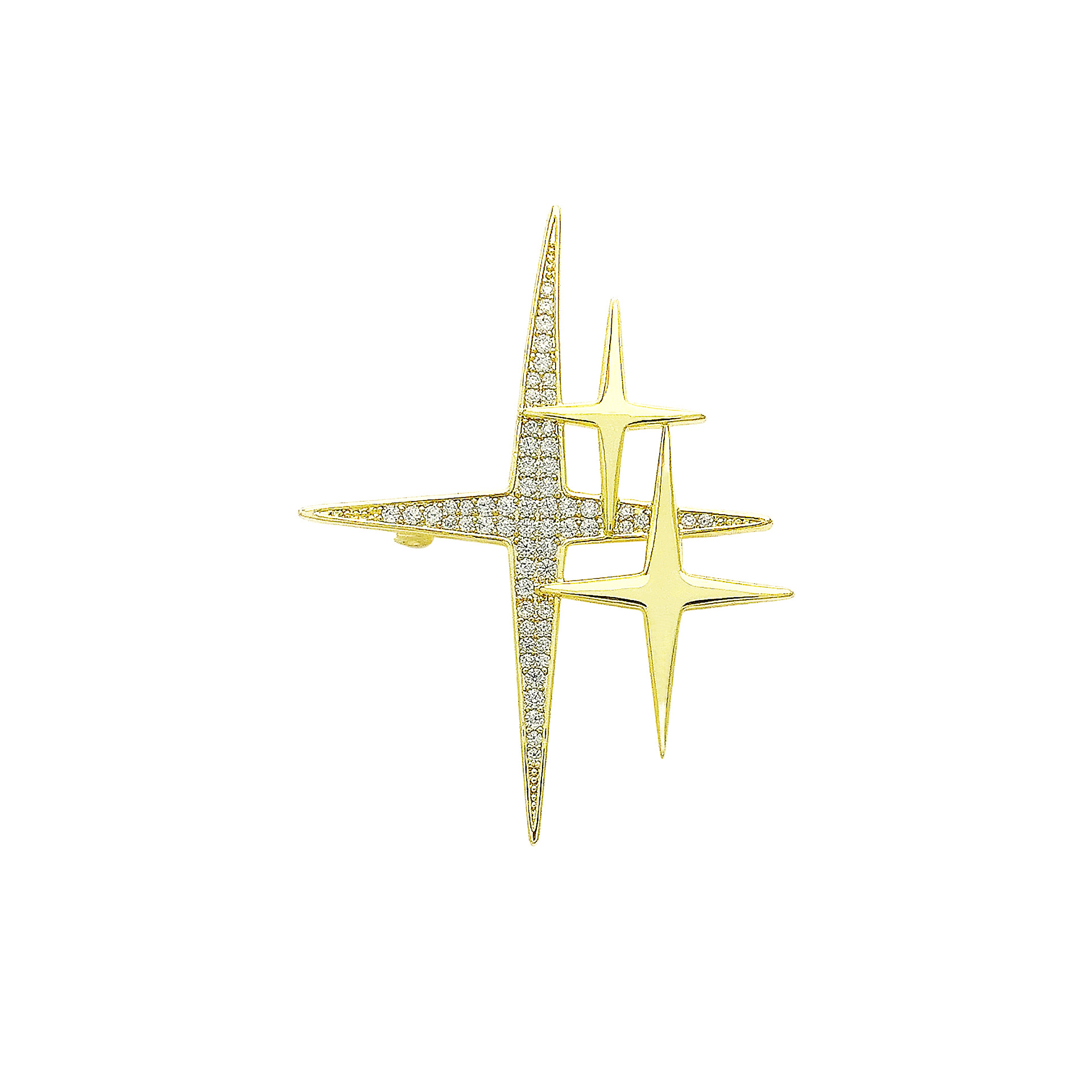 Factory Japanese System Simple number Star Brooch ins Fashion personality pin collar pin anti-slip buckle Cardigan suit accessories