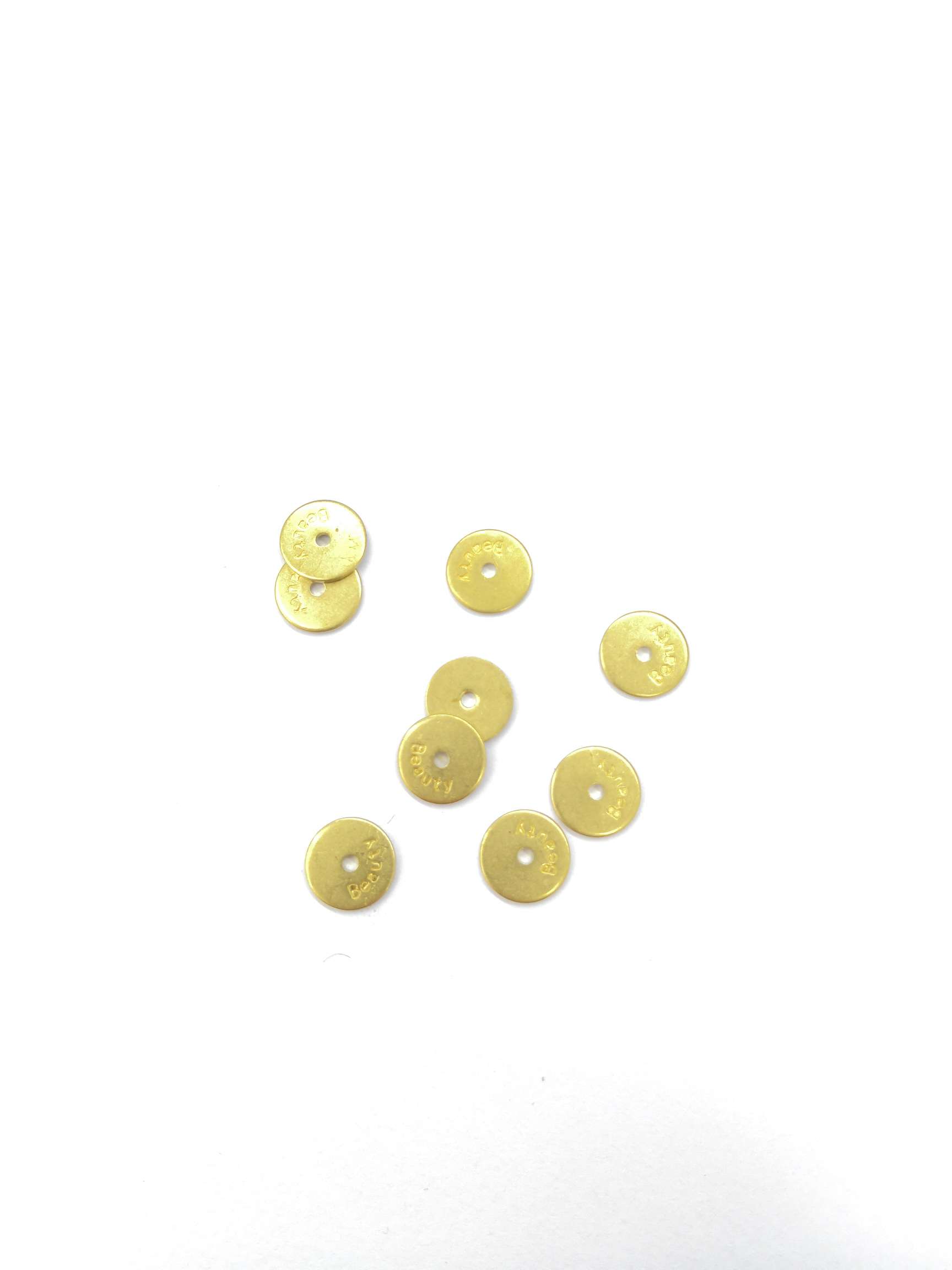 XH05076实心圆片印字母Beauty中孔详情图1