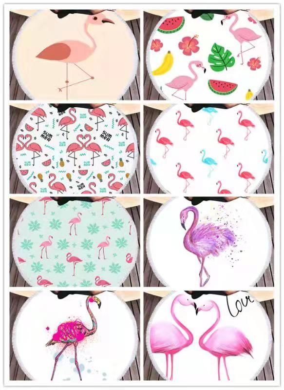 The round beach towel strap must feature a superfine fiber printed pattern, measuring 150*150cm by the seaside. Customized customer patterns are available detail image 13