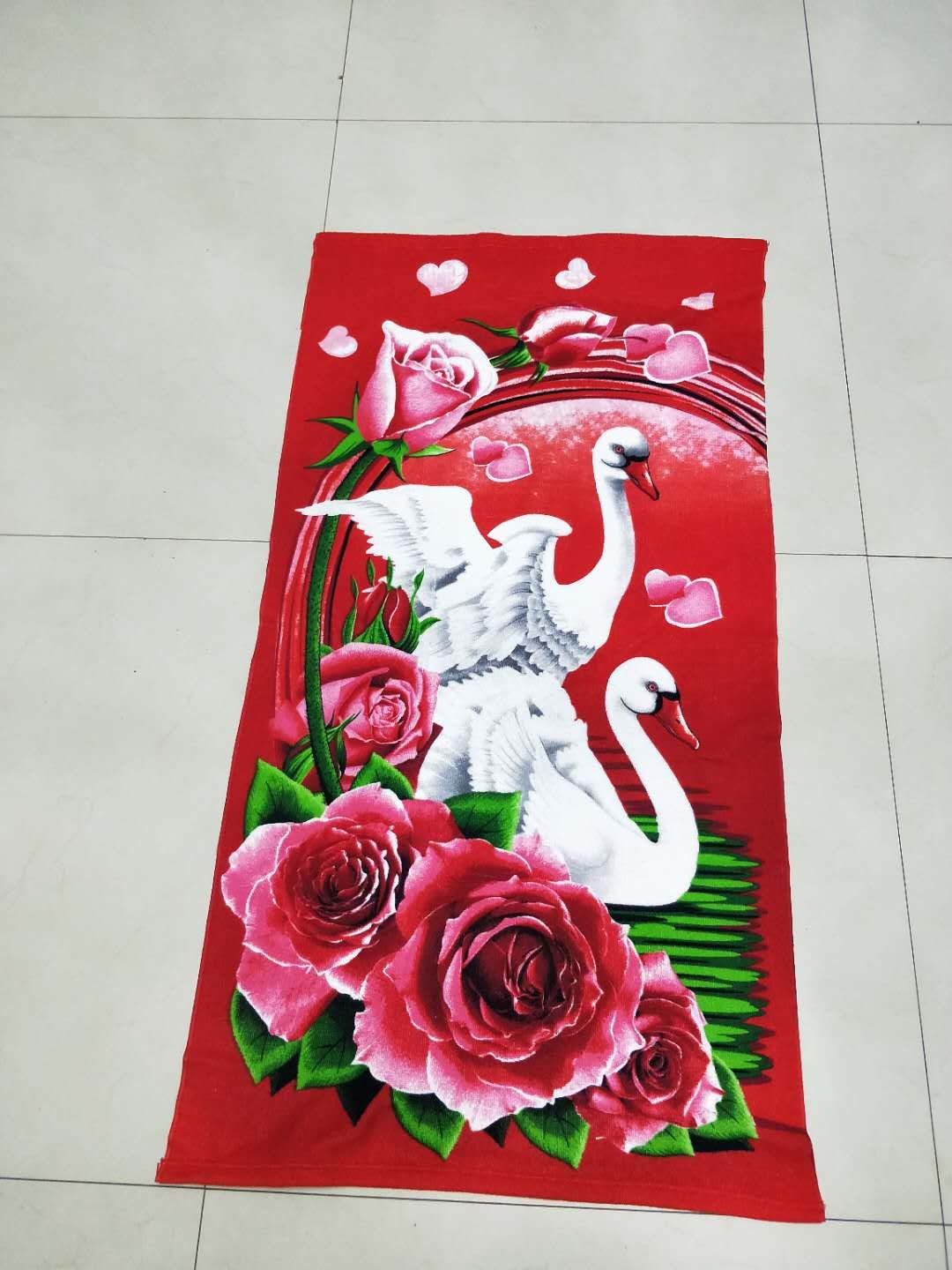 Beach towel with ultra-fine fiber printed pattern, 70*140cm by the seaside, customizable customer pattern 230gsm reactive printed bath towel detail image 4