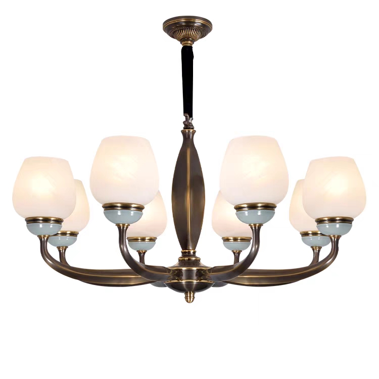 American simple and modern chandeliers, European retro and grand all-copper lamps, living room chandeliers, dining room lamps, study and villa lamps