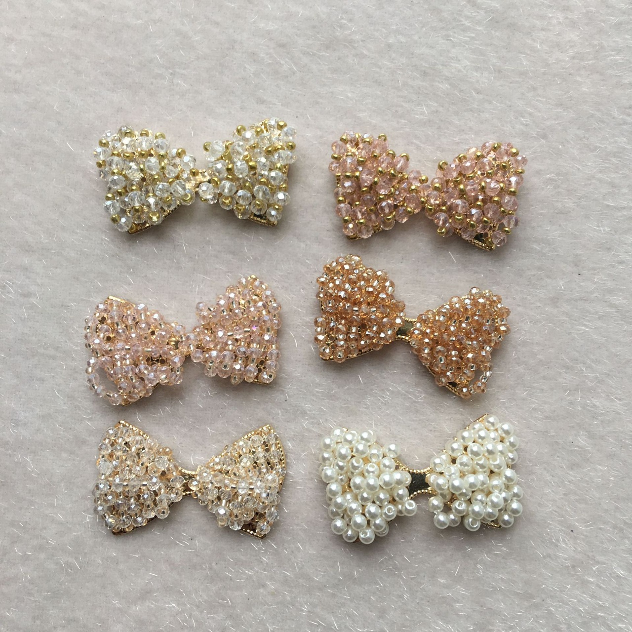 Korean internet-famous transparent crystal bow woven clothing accessories, bow tie shoes, flower hair band accessories