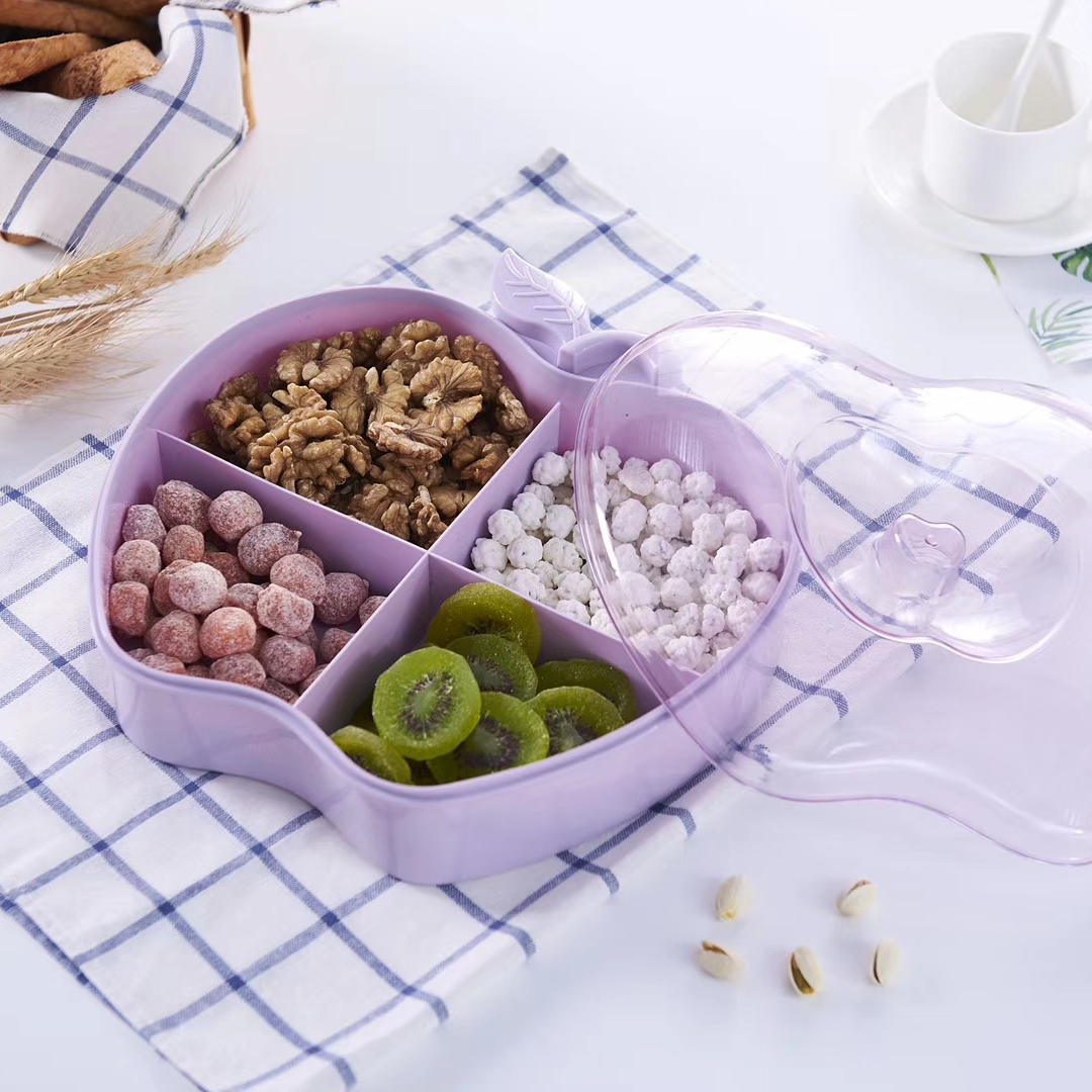 货号：6122  苹果🍎糖果盒（内格固定不可取）
小清新 大方美观
一格一物，放置食物不窜味
带盖密封，再也不怕受潮了