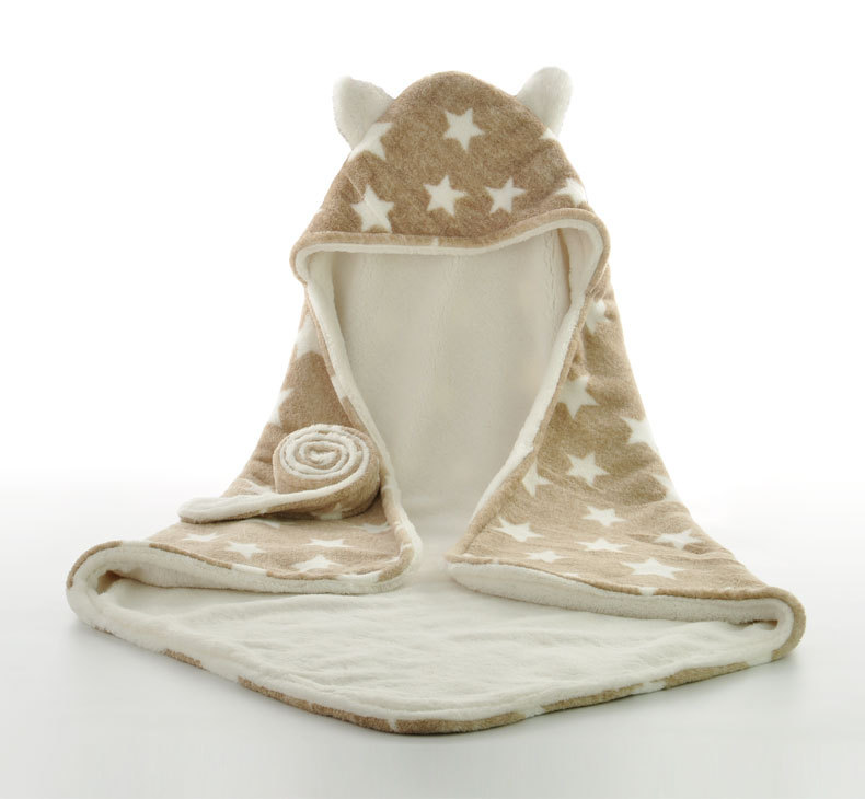 婴幼儿童抱毯印花襁褓保暖睡袋舒棉绒双层加厚宝宝外出抱被毯子产品图