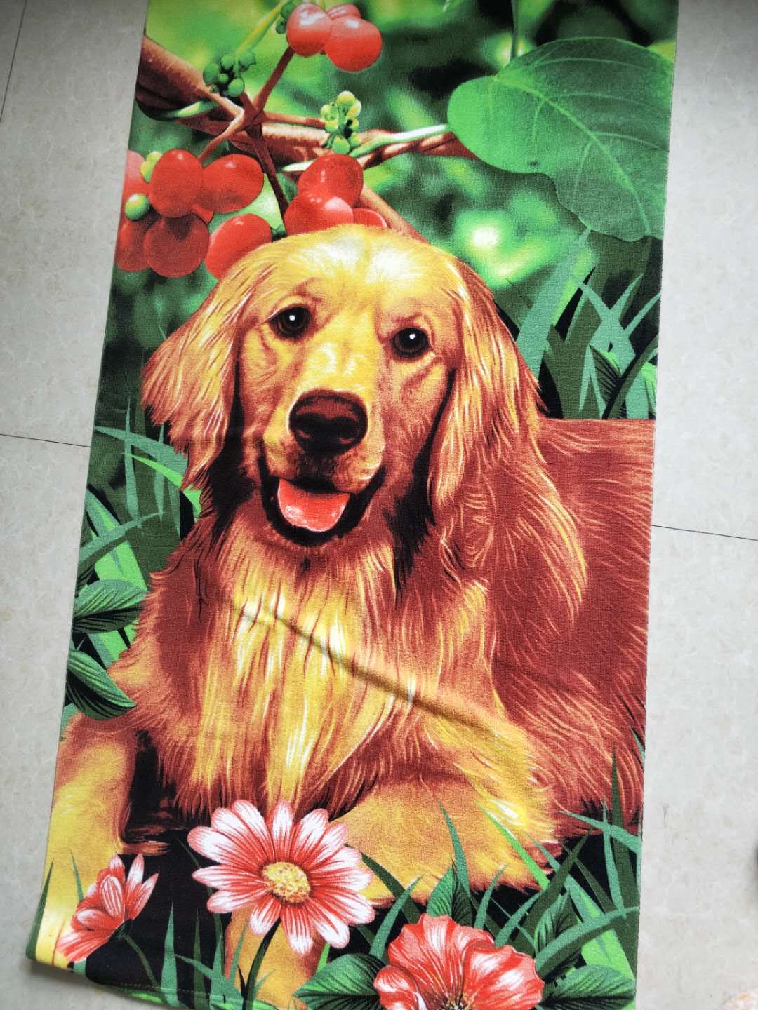 Beach towel with ultra-fine fiber printed pattern, 70*140cm by the seaside, customizable customer pattern 230gsm reactive printed bath towel Application Scenario