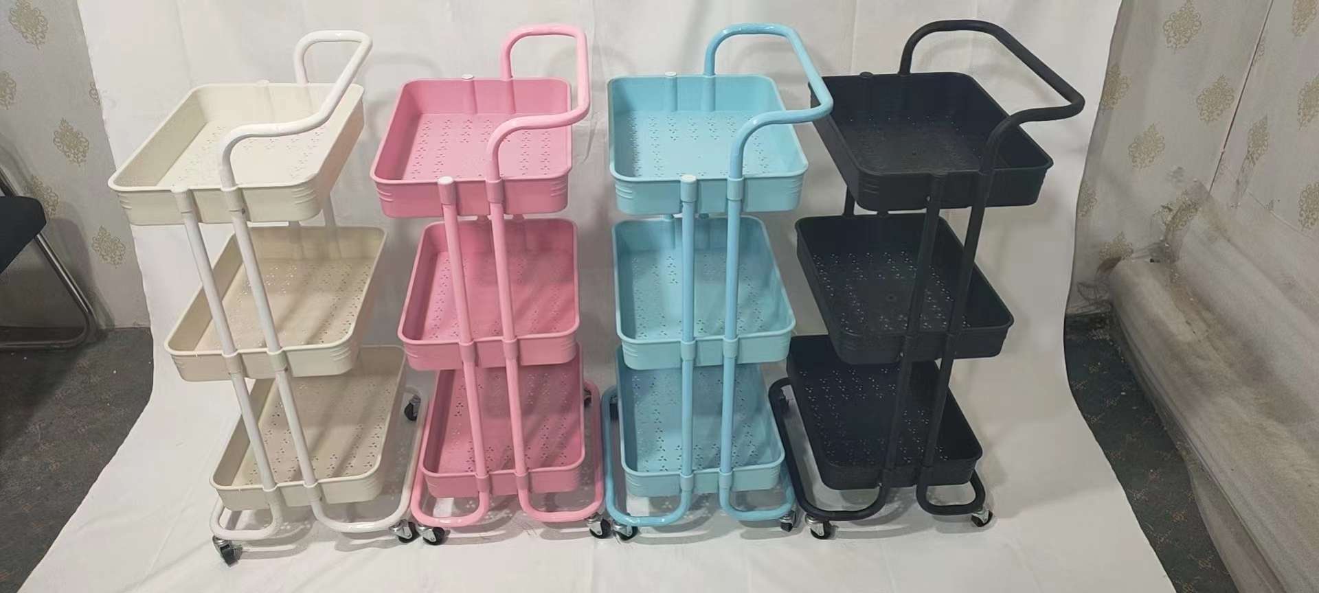 Free Installation Of Movable Folding Storage Rack Kitchen Living Room Bathroom Storage Rack Multi-Layer Trolley Storage Rack undefined