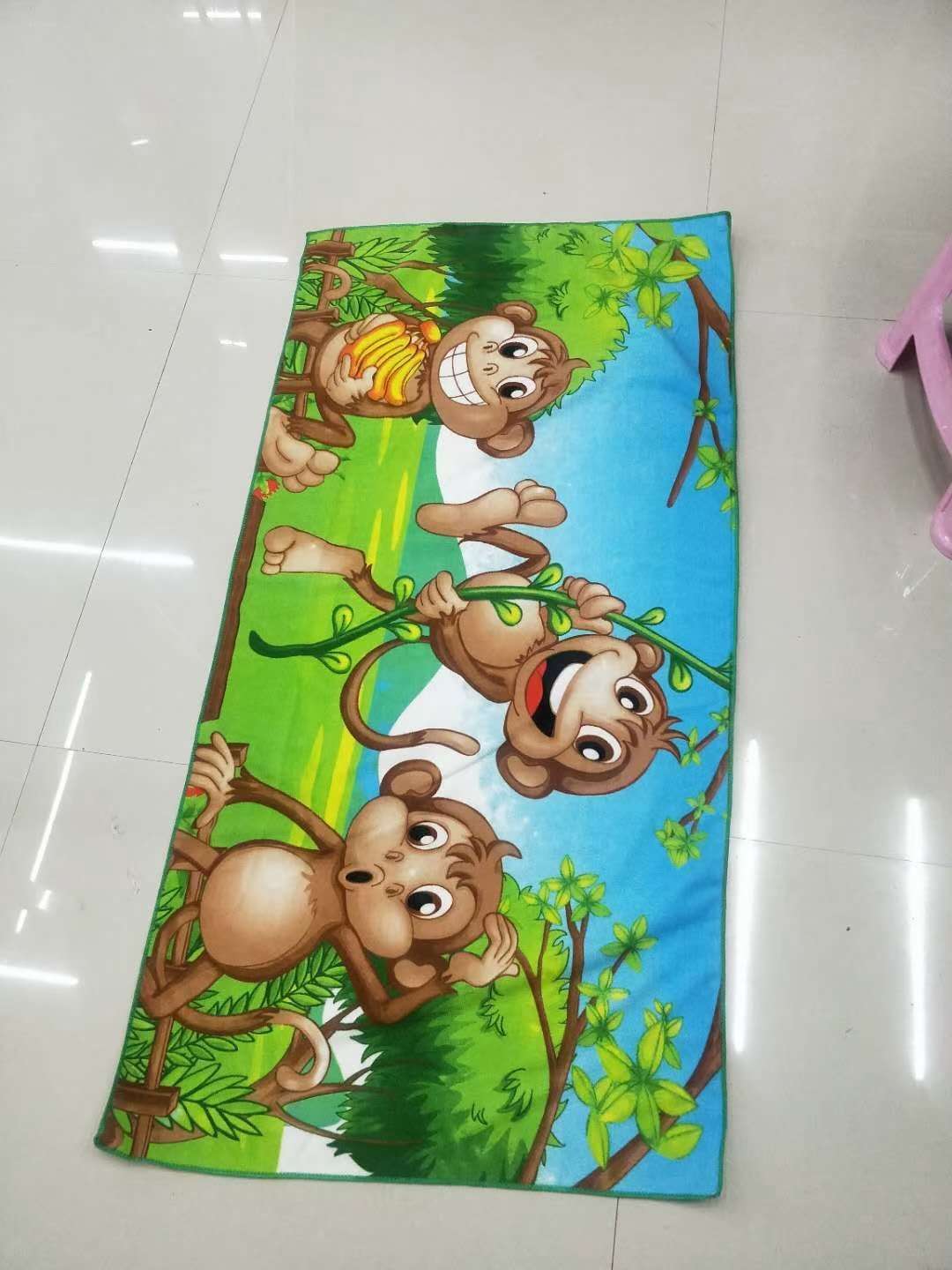 Beach towel with ultra-fine fiber printed pattern, 70*140cm by the seaside, customizable customer pattern 230gsm reactive printed bath towel detail image 3