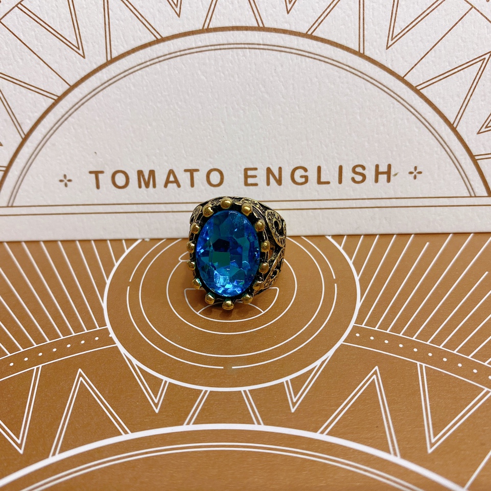 Electric titanium gold color 13x18 inlaid with natural gemstones popular fashion all men and women ring 38