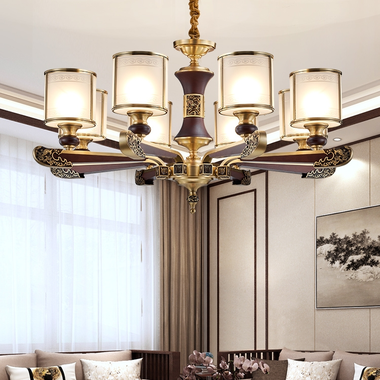 Hengbao Lighting's new Chinese-style chandeliers, all-copper living room and dining room lamps, classical rosewood lamps, grand and retro copper lamps for villas