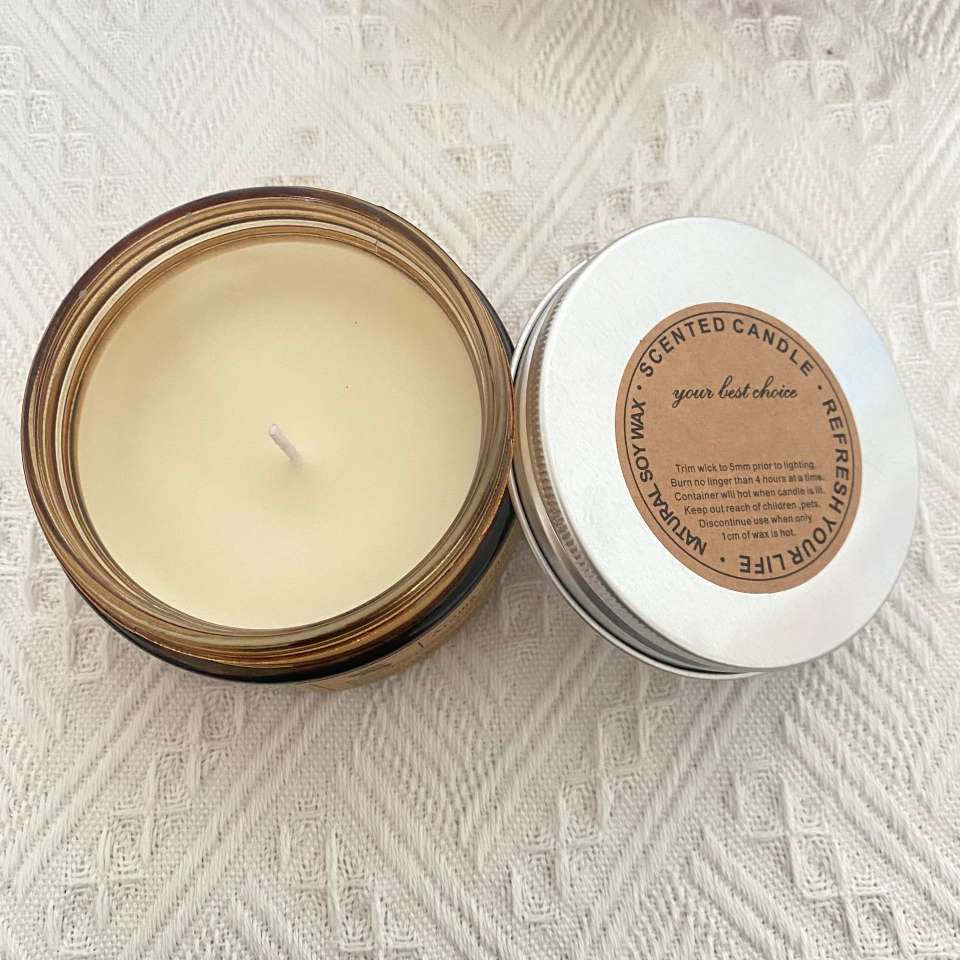 Kraft Paper Box Packaging Flameless Glass Candle Indoor Aromatherapy Romantic Hand Gift Candle Wholesale Specification drawing