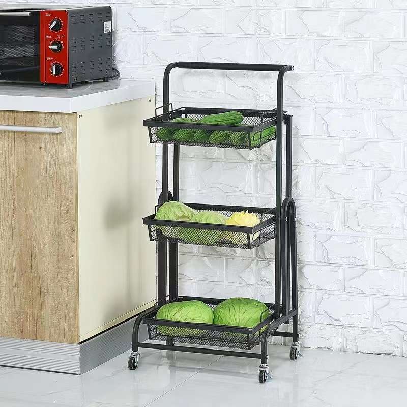 Free Installation Of Movable Folding Storage Rack Kitchen Living Room Bathroom Storage Rack Multi-Layer Trolley Storage Rack Item Picture