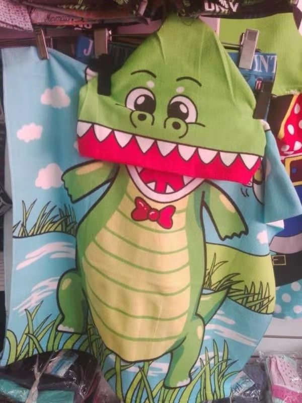 Bathrobe, blanket, beach towel, ultra-fine fiber printed pattern, seaside windproof and absorbent bath towel, 60*120cm, customizable customer pattern, 260gsm, children's printed bathrobe detail image 3