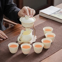 家用创意陶瓷茶具套装轻奢懒人半自动功夫泡茶盖碗会客冲茶器