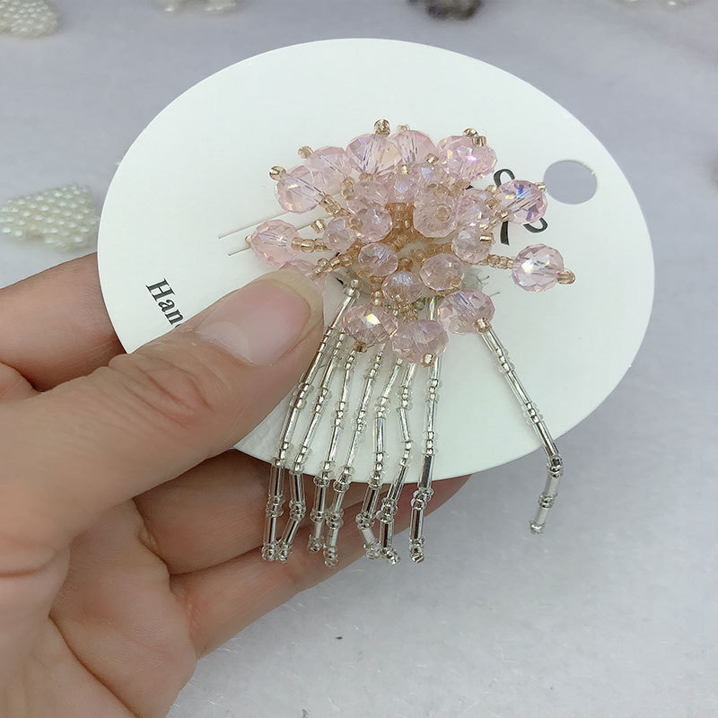 Pearl crystal two-color starry sky pendant, DIY duck clip earrings, brooch accessories, shoes and clothing accessories Item Picture