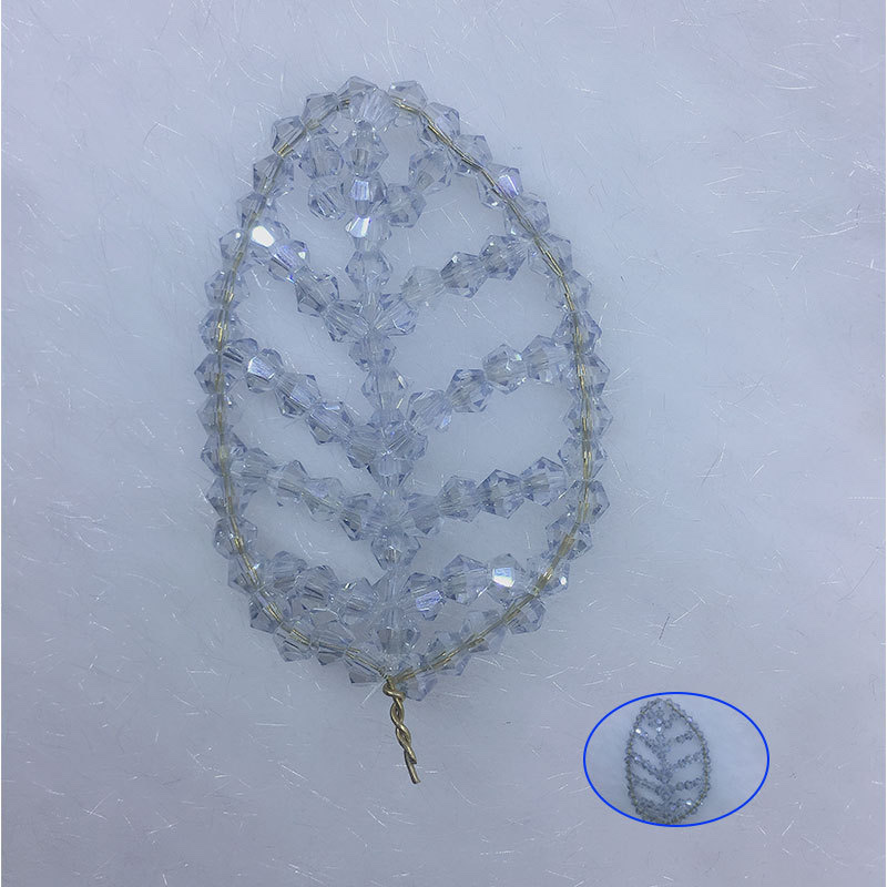 Hand-woven leaf Sanli crystal clothing accessories, headwear, hair accessories, bangs clips, accessories, hats, brooches, fabric stickers Item Picture