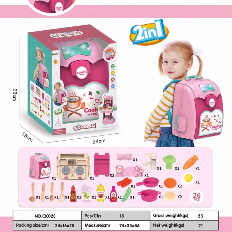 02女孩过家家背包餐台玩具系列