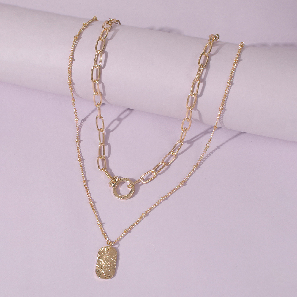 N7904 Cross-border bestseller, elegant collarbone chain, European and American geometric retro necklace, niche high-end sweater necklace Specification image
